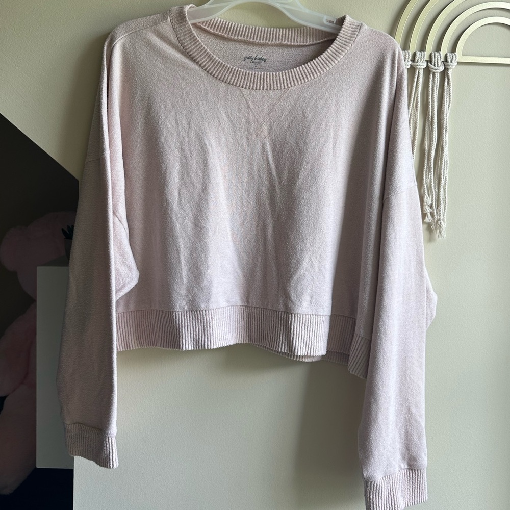 Gilly Hicks Pink Crop Long Sleeve Sweatshirt